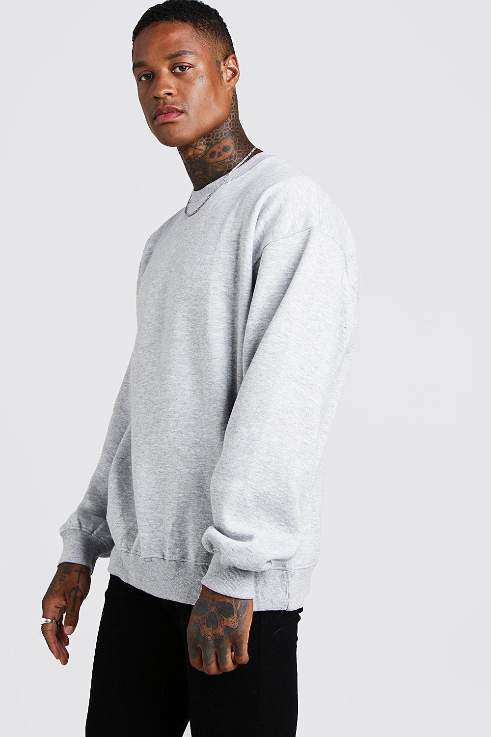 Basic Oversized Crew Neck Sweatshirt | boohooMAN USA